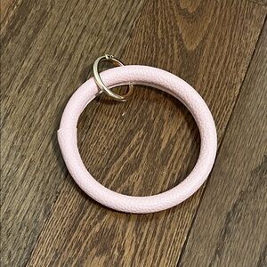 Elegant Pink Leather Keychain